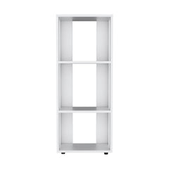 FM FURNITURE Modoc Bookcase in Melamine with Open Storage, White