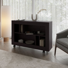 FM FURNITURE Cowlic Console Table in Melamine with Open Storage. Wengue