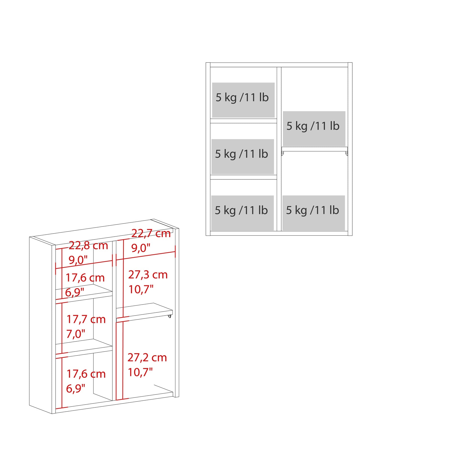 FM FURNITURE Pinedale Medicine Cabinet with Mirrored Door and Open Storage, White
