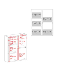 FM FURNITURE Pinedale Medicine Cabinet with Mirrored Door and Open Storage, White