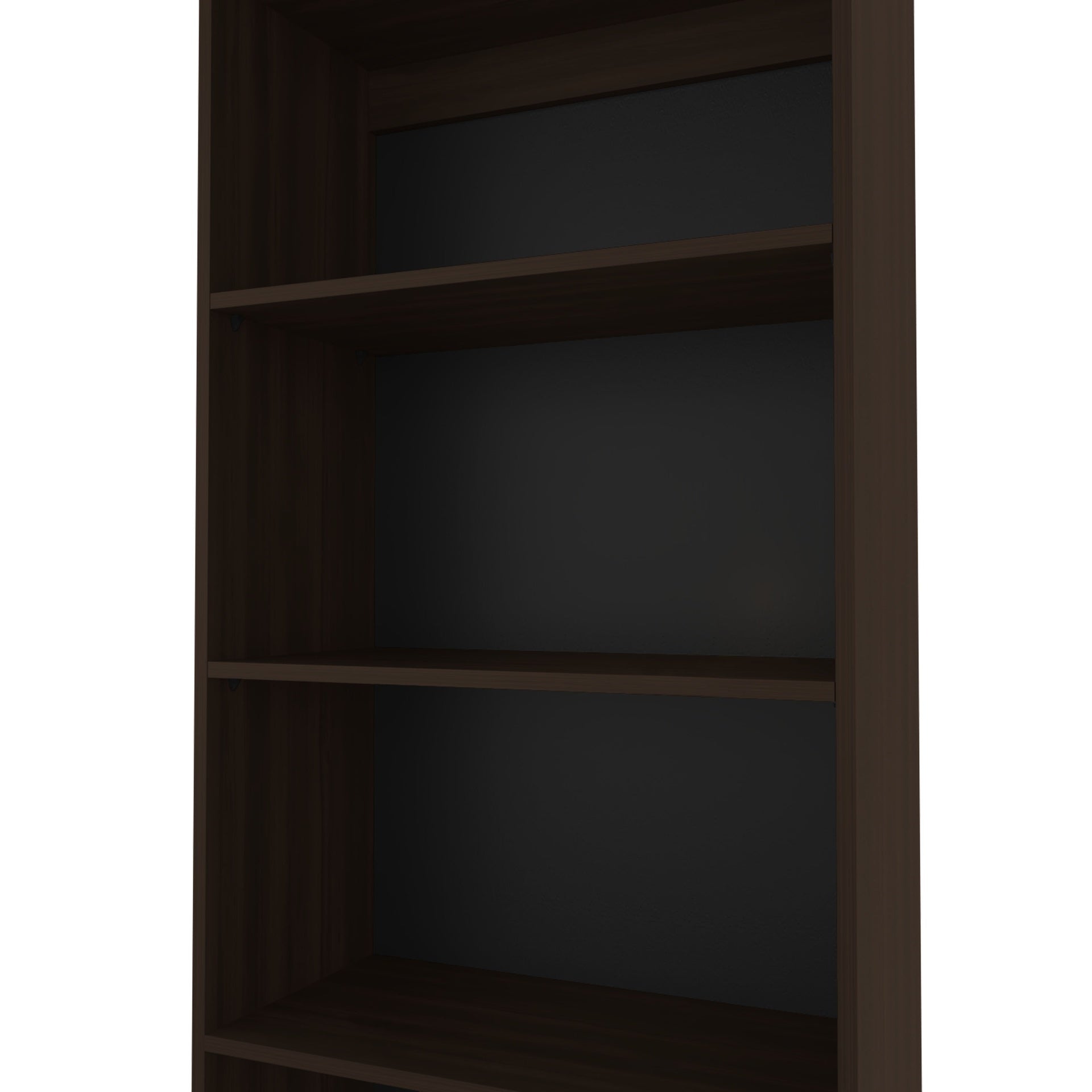 FM FURNITURE Dam Bookcase with Open Storage and 5 Shelves, Stained Walnut