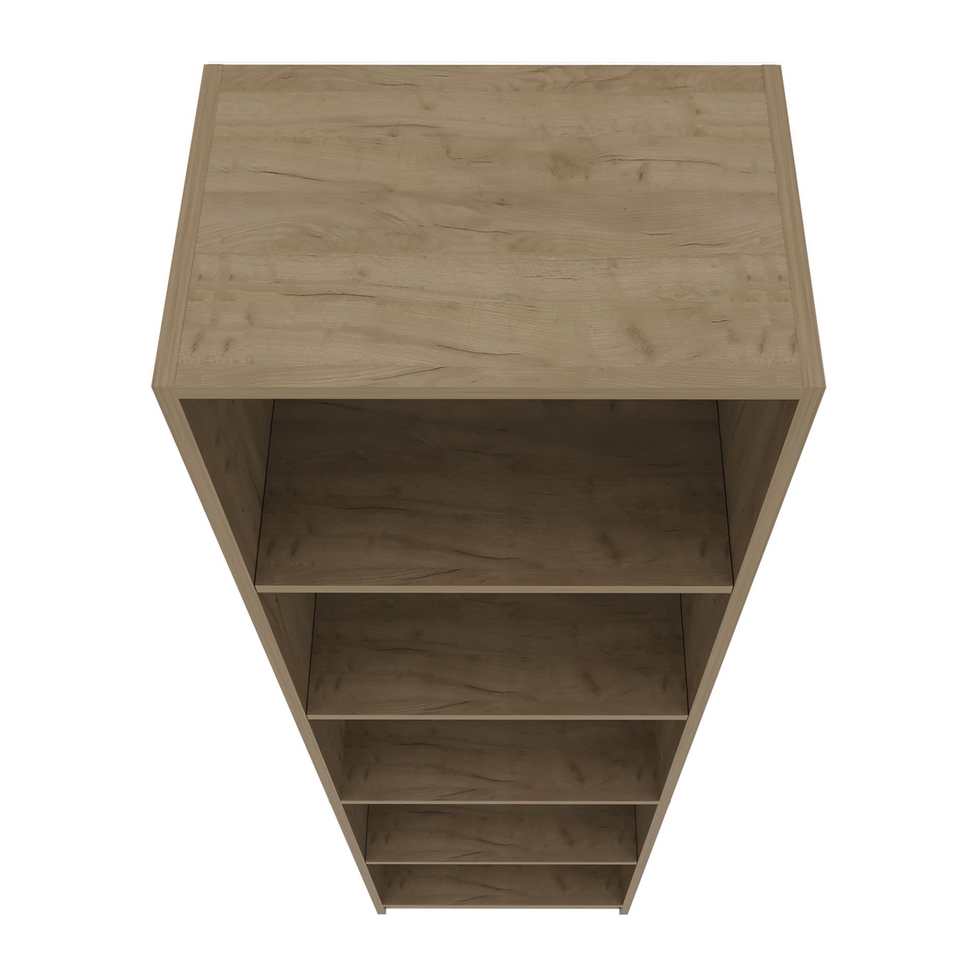 Beaver Balley Bookcase with Open Storage and 5 Shelves, Natural Oak and White