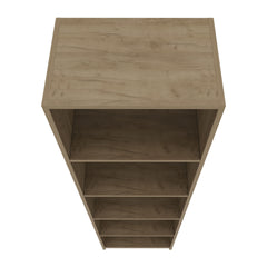 Beaver Balley Bookcase with Open Storage and 5 Shelves, Natural Oak and White