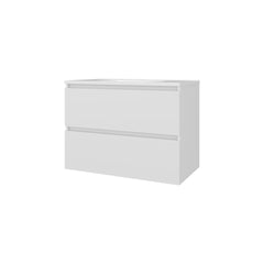 Smoot Floating Vanity with Two Drawers and Sink, White