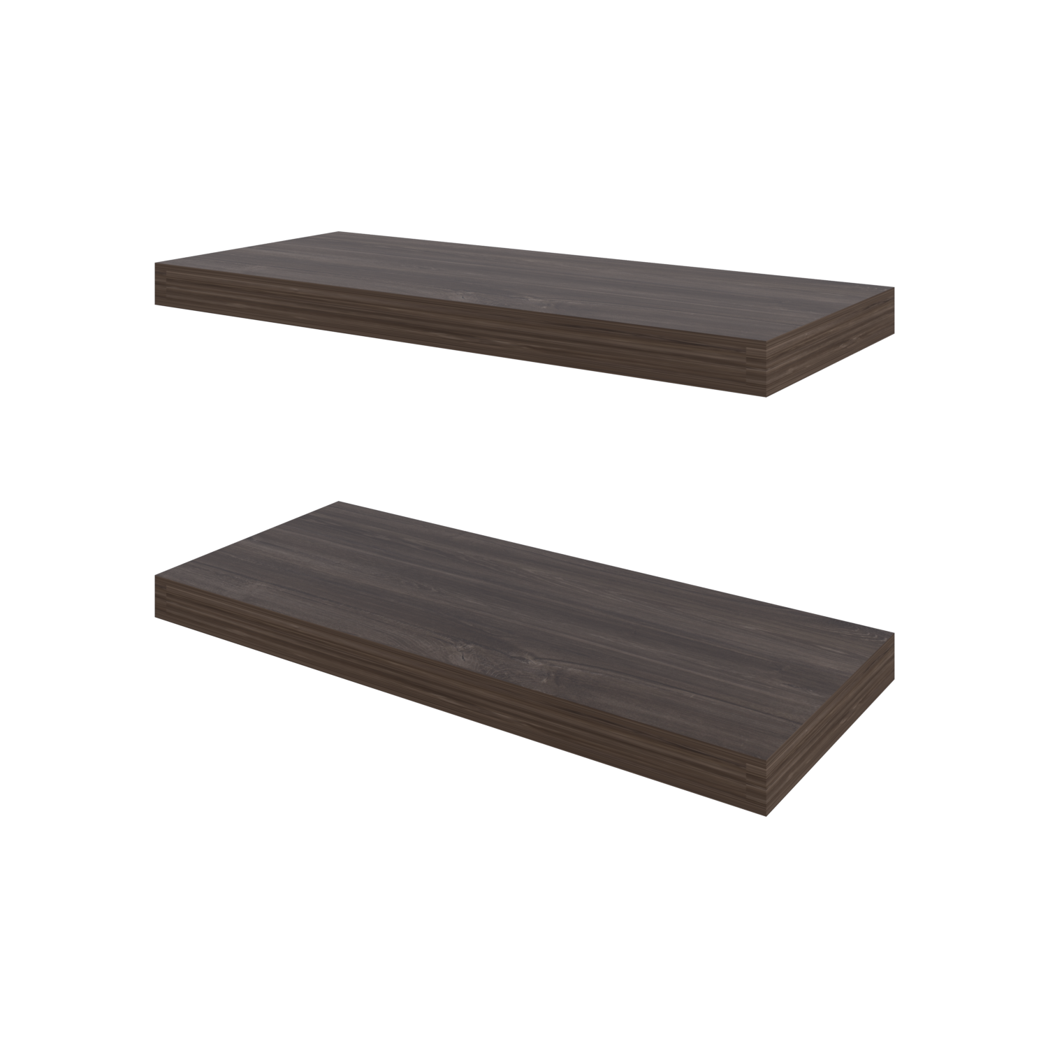 FM FURNITURE Iva Floating shelf in melamine x2 ,Sienna Oak