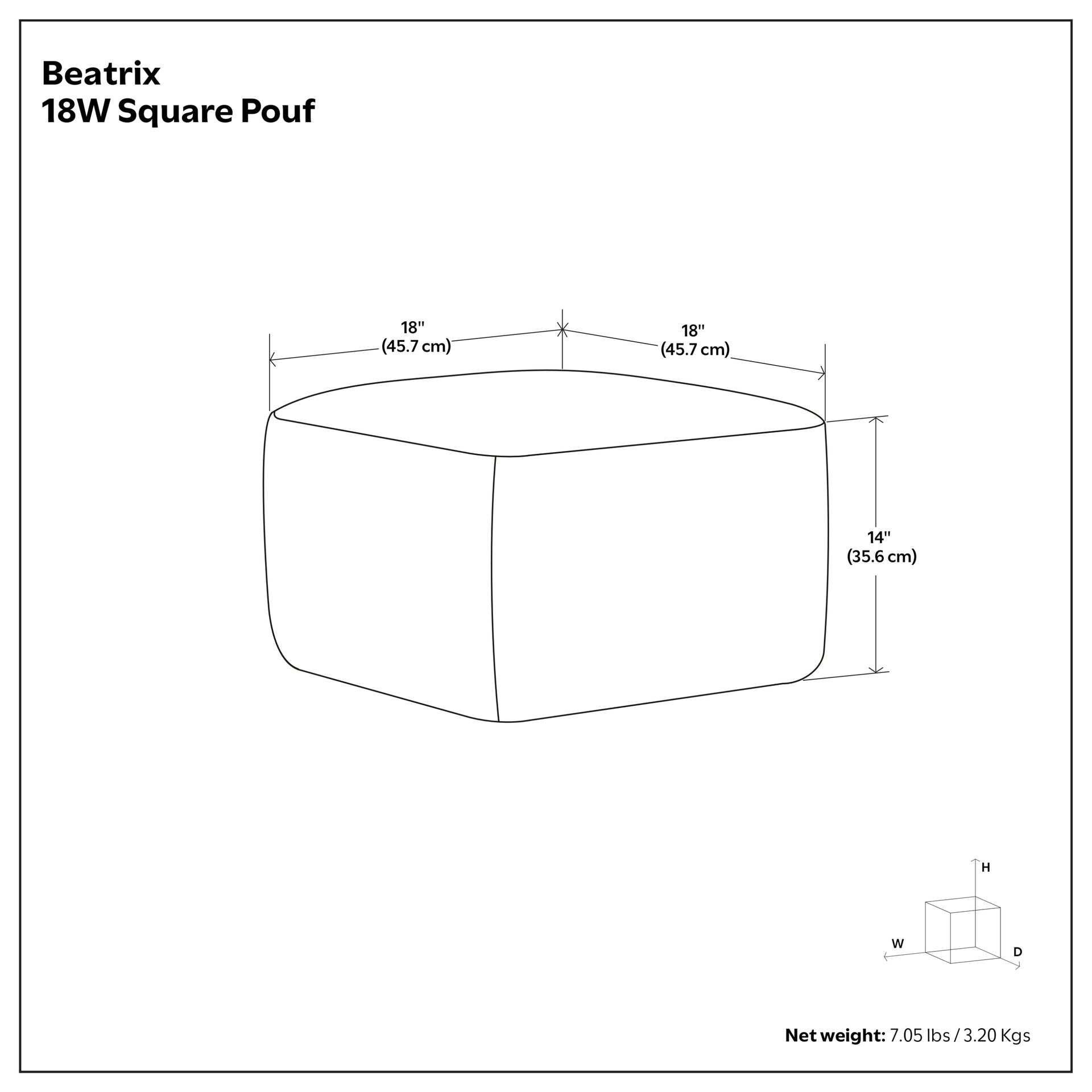 Beatrix Square Pouf