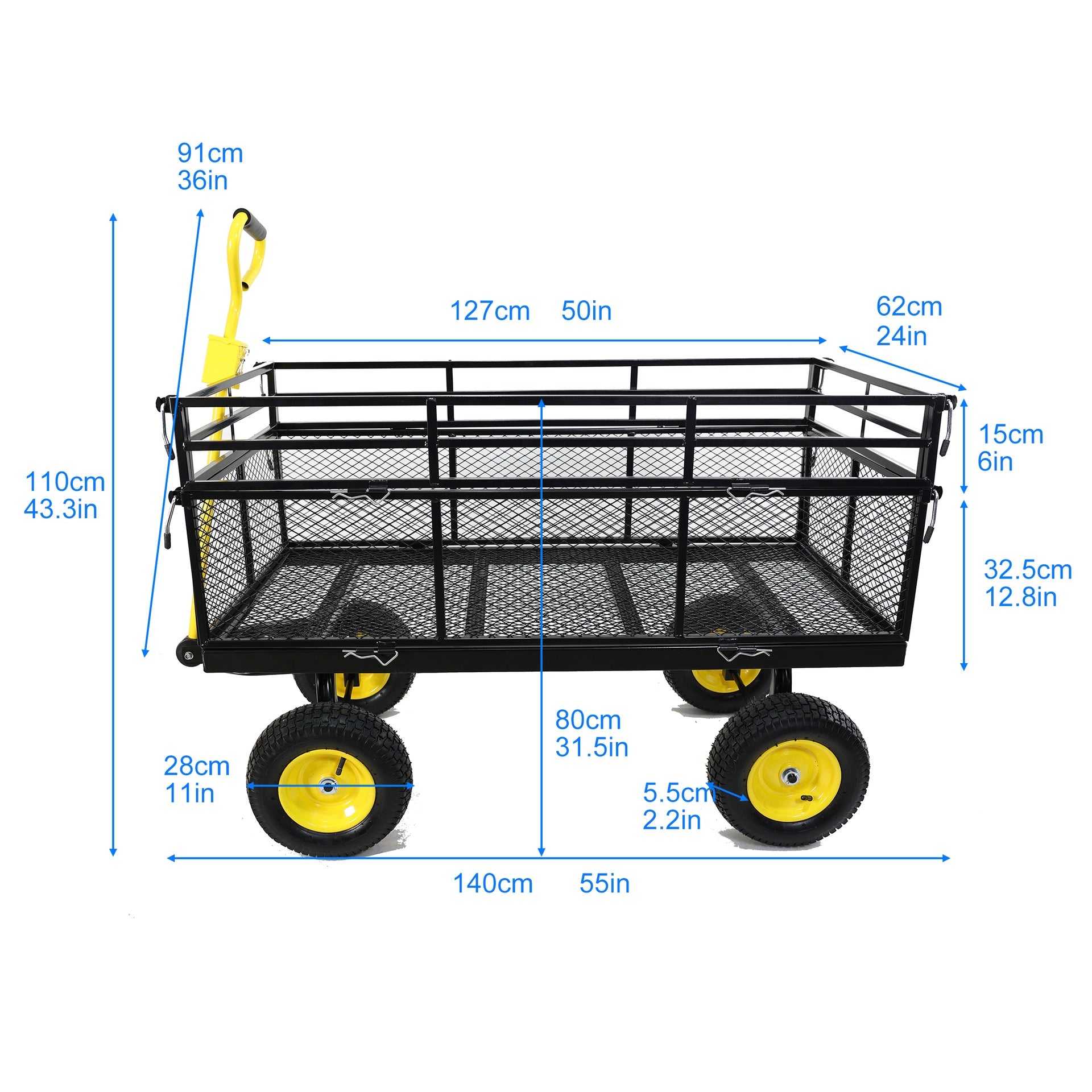 Big Wagon Cart Garden cart trucks make it easier to transport firewood Yellow+BlackB