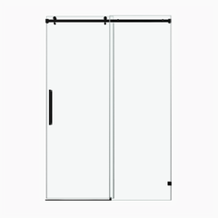 60*76"Fixed & Sliding Shower Door, Square Tube Hardware, Clear Glass Shower Door, 3/8″ (10mm) SGCC Tempered Glass, Stainless Steel