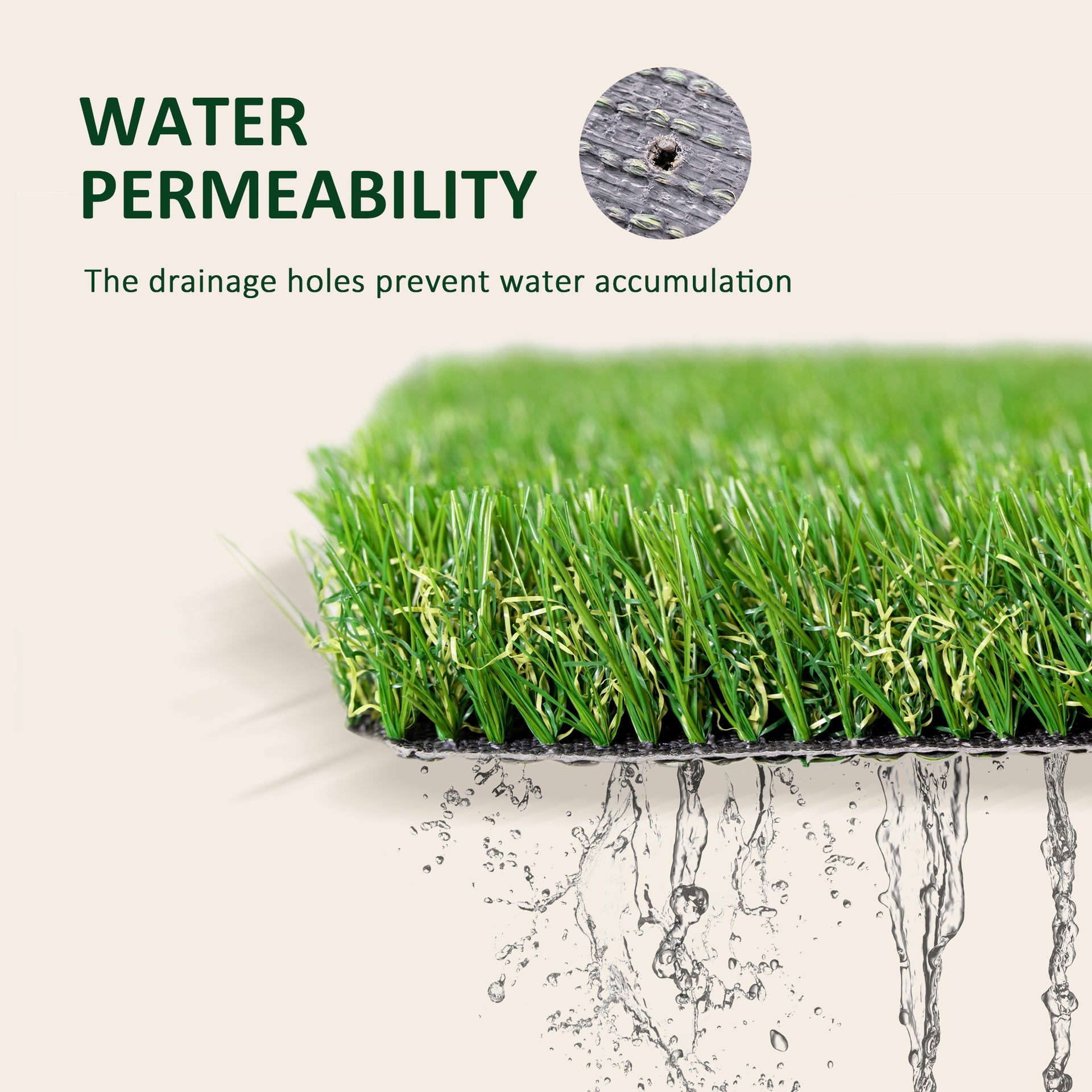 Artificial Turf Grass with Simulated Look  Feel UV Protection