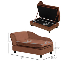Pet Sofa Dog Sofa for Small Dogs with Storage, Brown