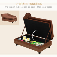 Pet Sofa Dog Sofa for Small Dogs with Storage, Brown