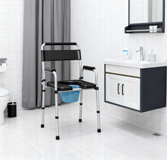 Adjustable Height Bedside Commode Chair for Seniors, Adults, Handicap, Raised Toilet Seat with Arm