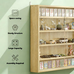 Display Case for Collectibles,Clear Door for Showcase and Adjustable Shelves
