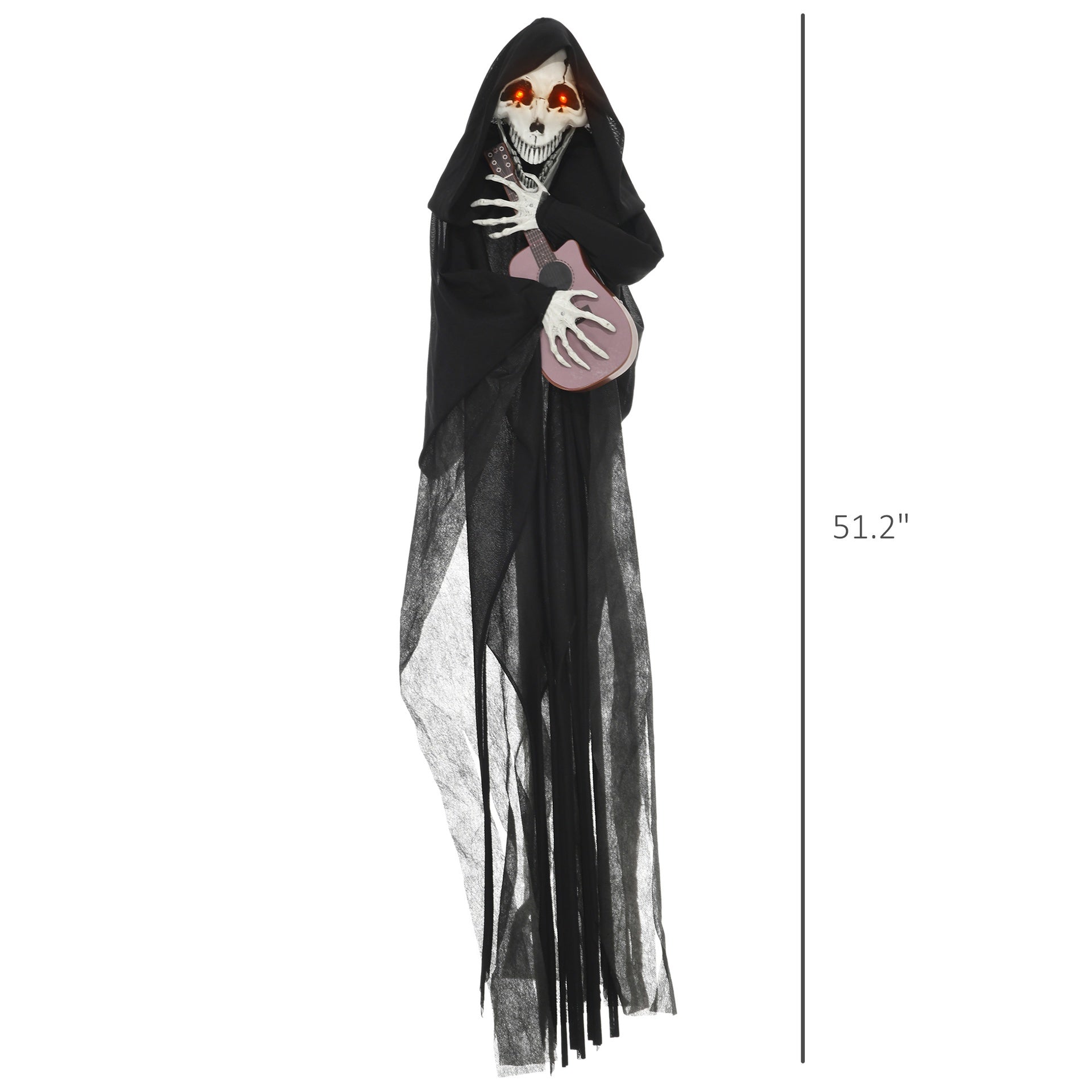Outdoor Halloween Yard Decor, Guitar-Playing Grim Reaper Outdoor Halloween Decoration Animatronic