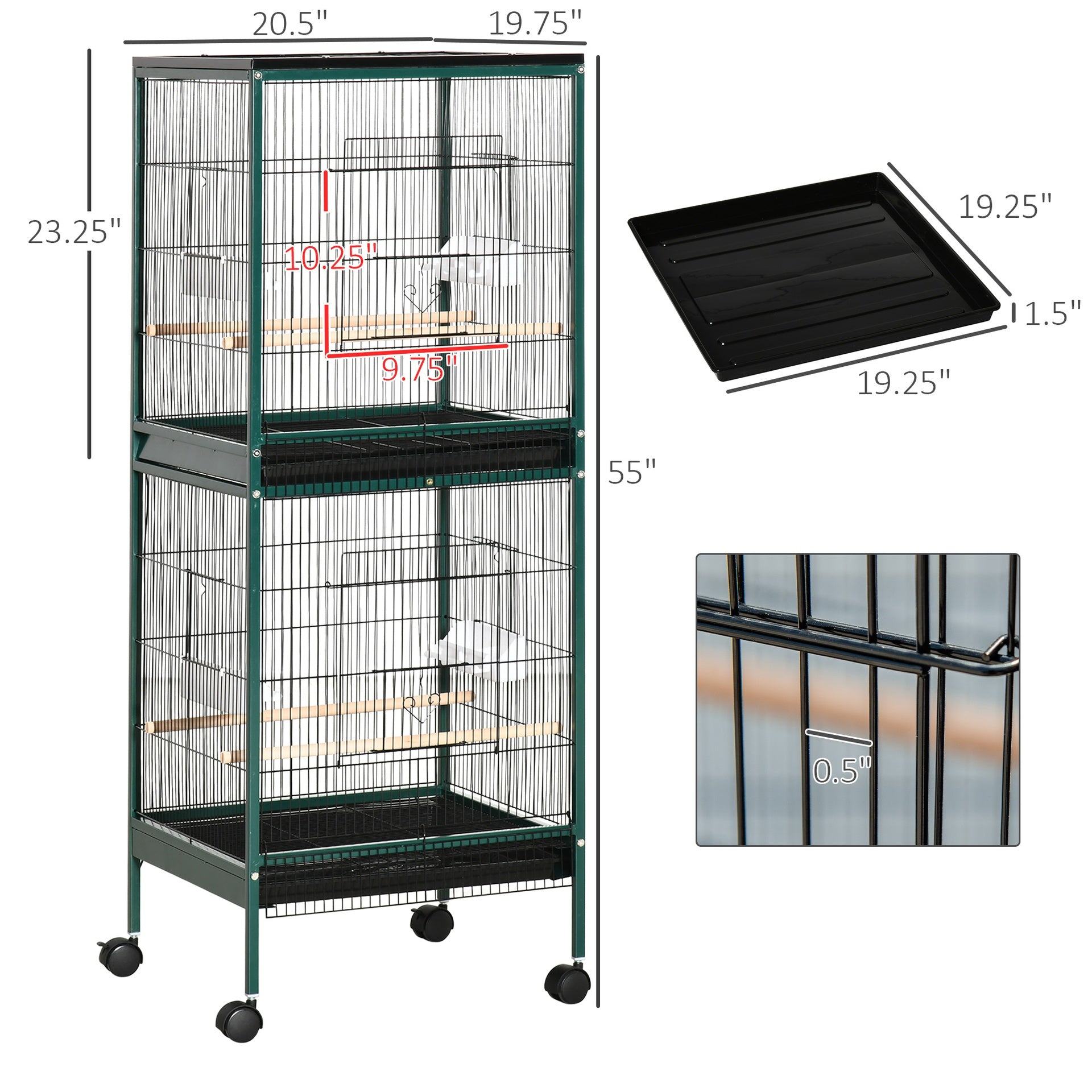 Bird Aviary Indoor with Multi-Door Design,Large Bird Cage for Wingspan
