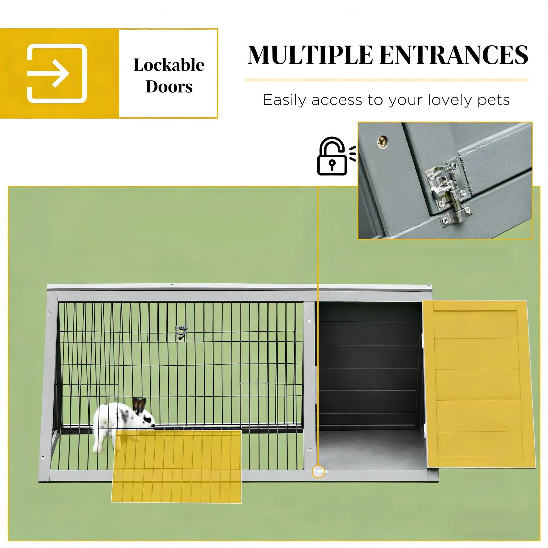 Small Animal Cage Rabbit Hutch,A-Frame Wooden Pet House