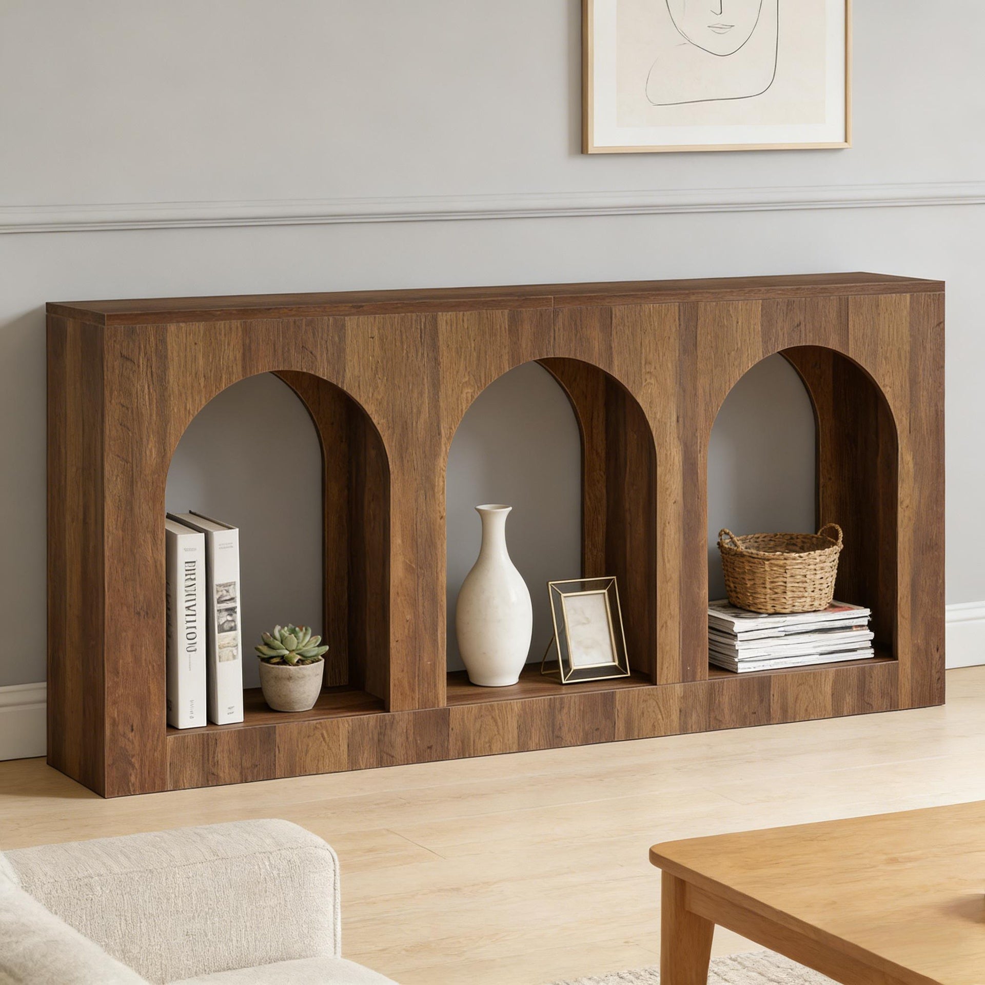 Classic Design Side Table,Arched Entryway Table,Console Table(Only Table)