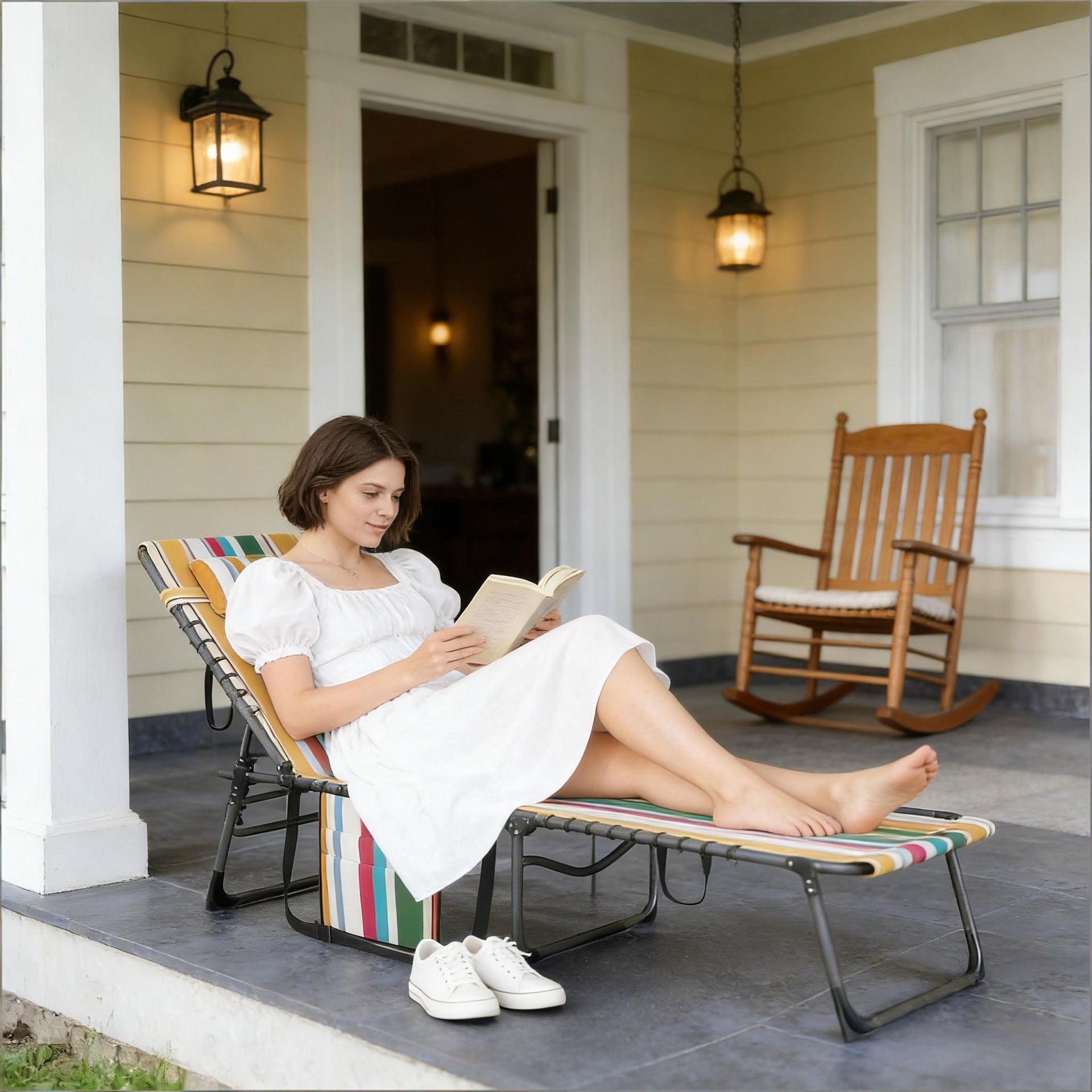 Tanning Chair,Folding Outdoor Chaise Lounge Chair