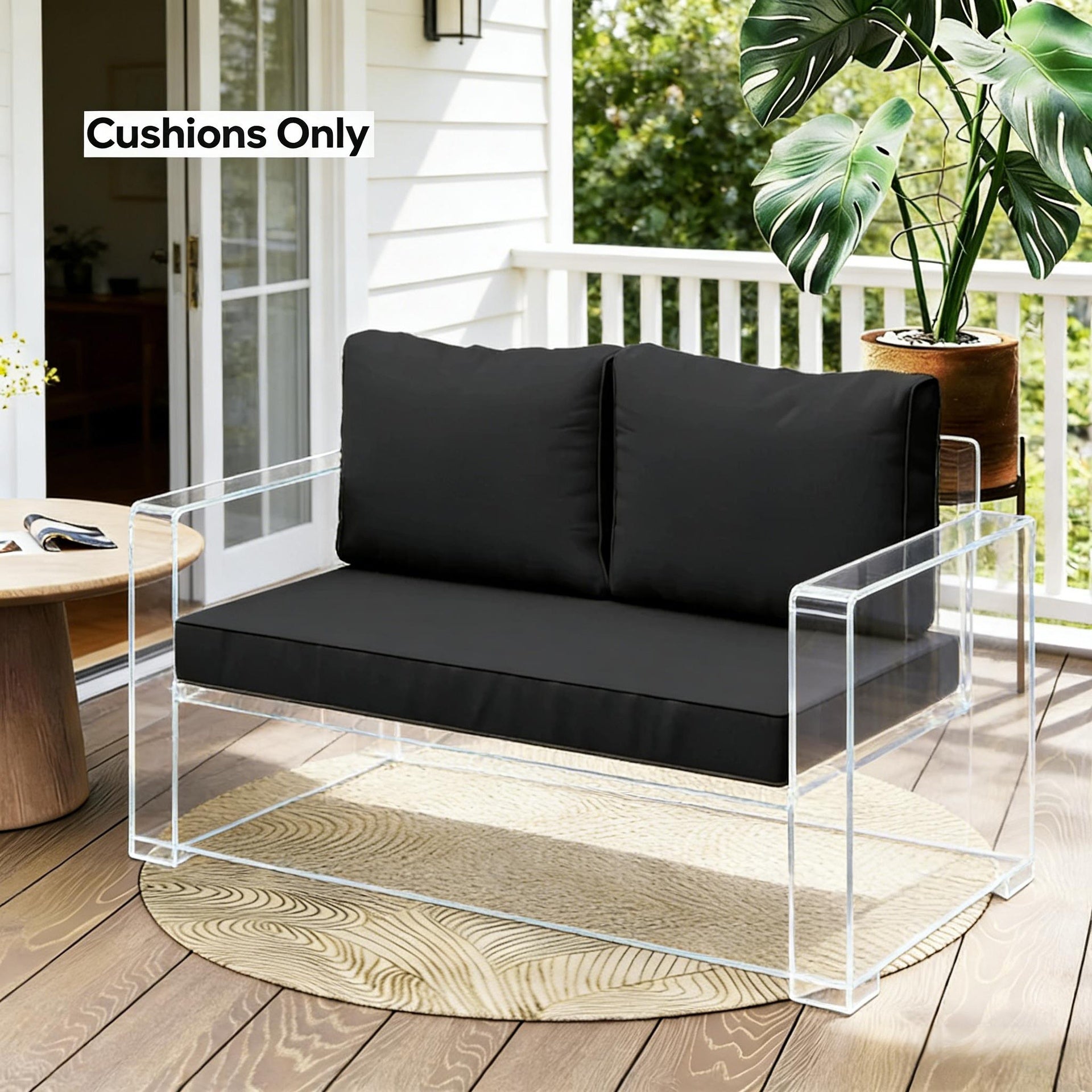 Garden Loveseat Cushion Set,2 Seat Outdoor Furniture Cushions (Only Cushion )