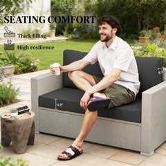 Garden Loveseat Cushion Set,2 Seat Outdoor Furniture Cushions (Only Cushion )
