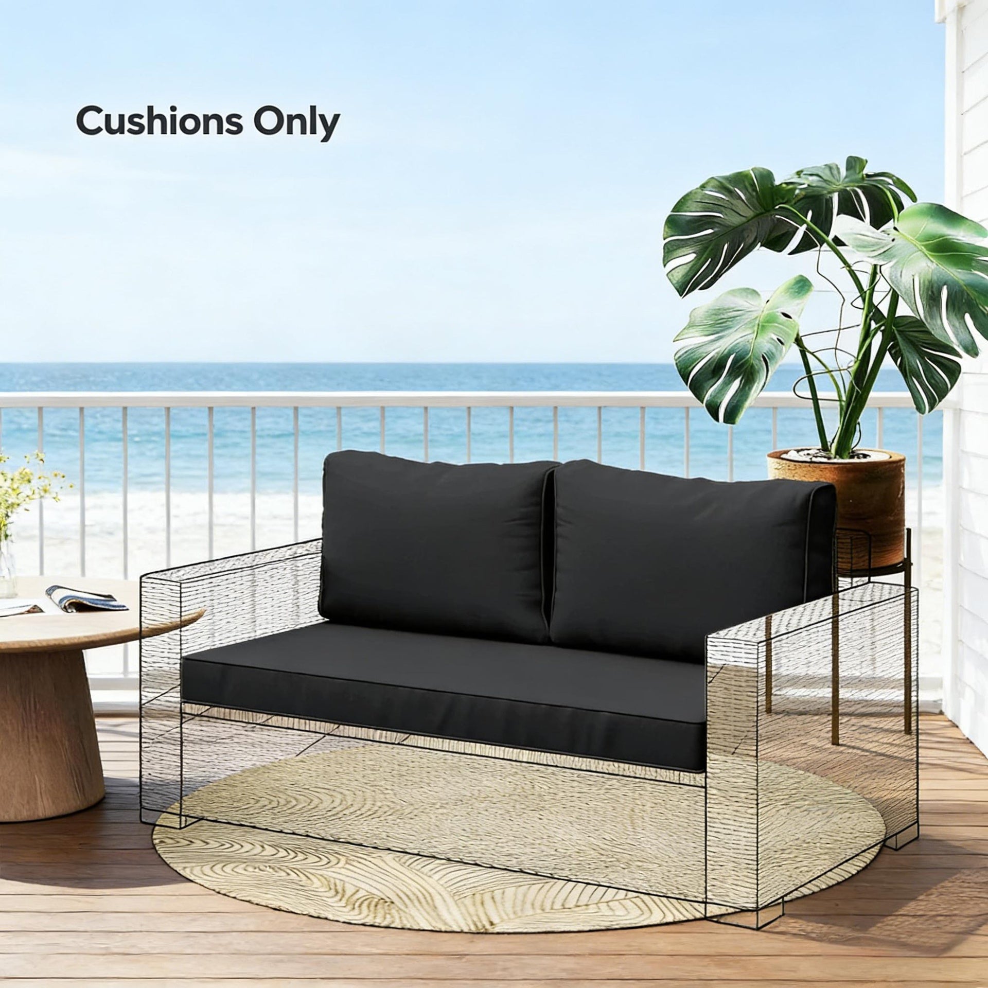 Garden Loveseat Cushion Set,2 Seat Outdoor Furniture Cushions (Only Cushion )