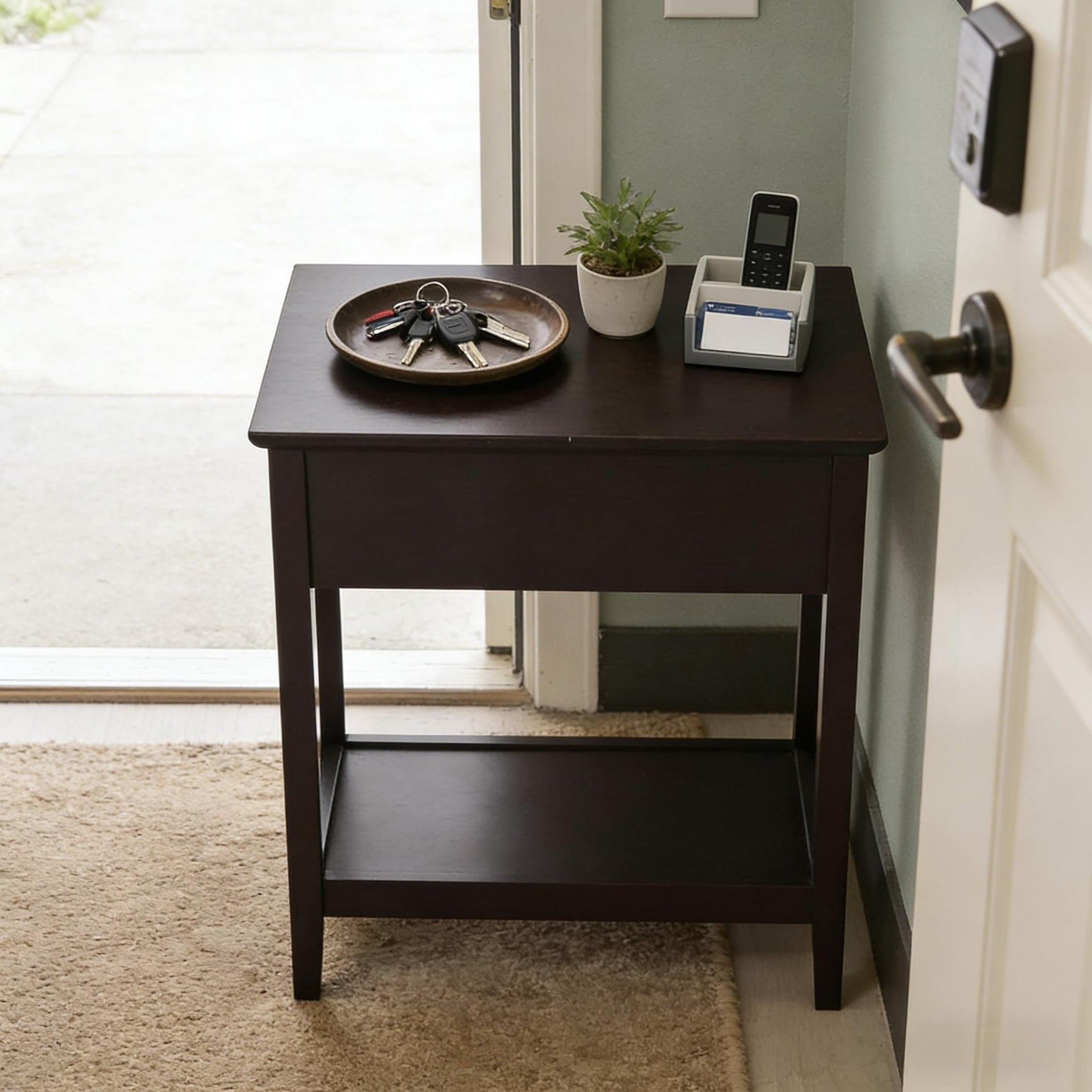 Slim Storage Cabinet Table,Narrow Side Table,End Table