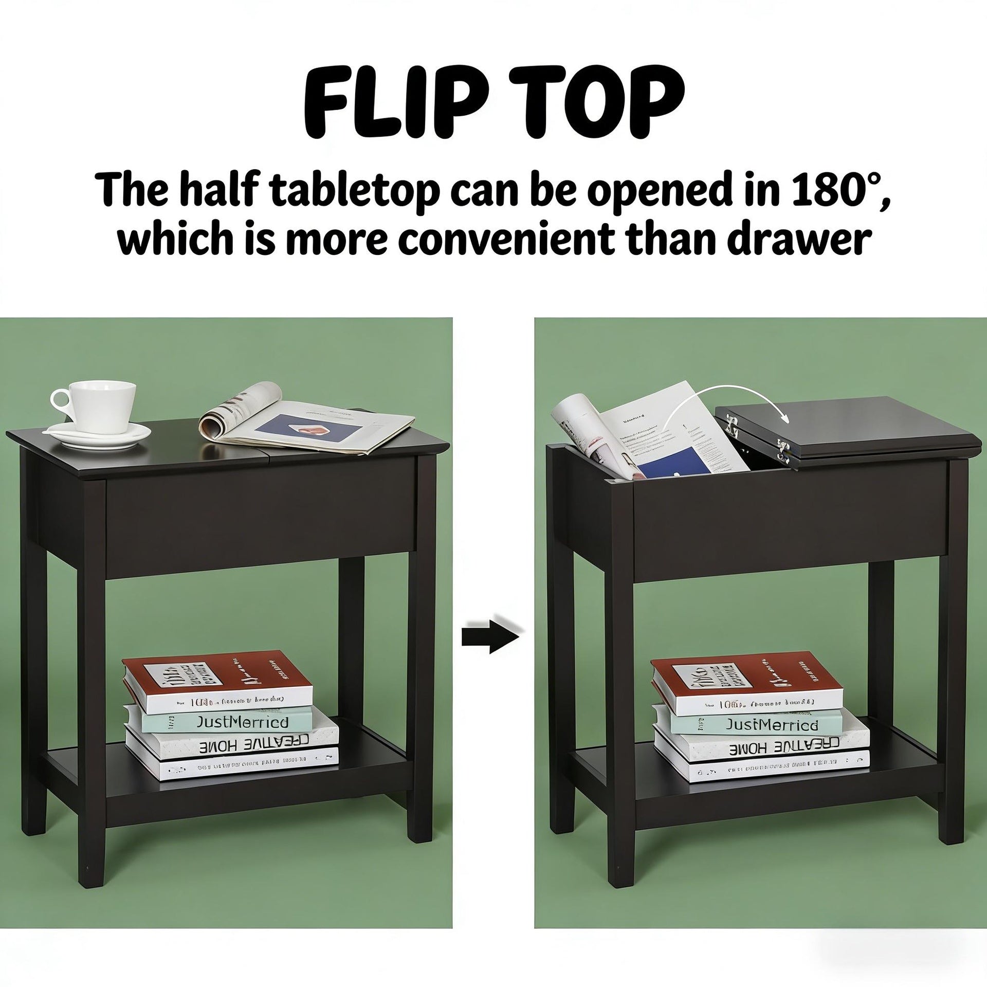 Slim Storage Cabinet Table,Narrow Side Table,End Table