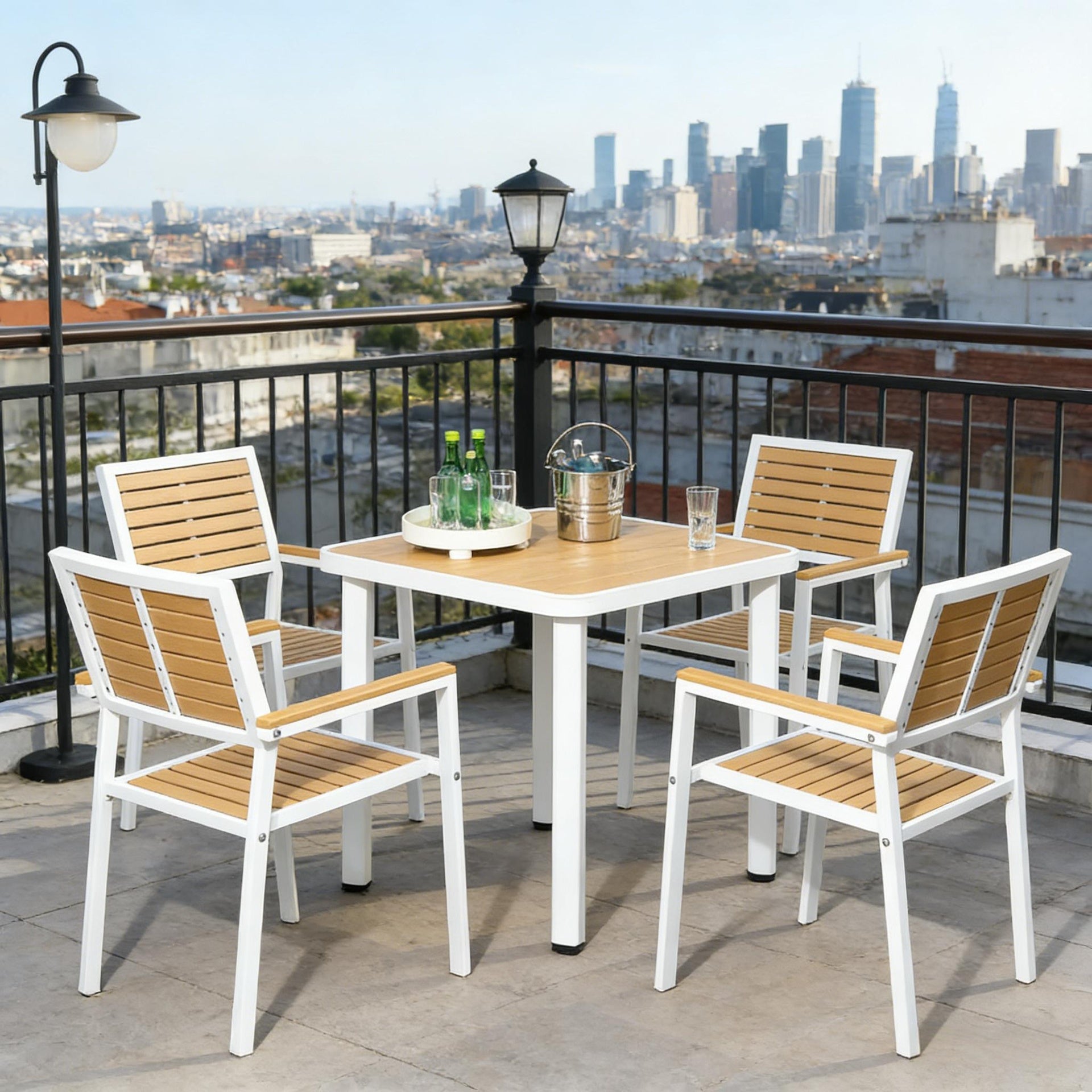 Outdoor Dining Furniture Set,5pc Patio Table and Chairs Set