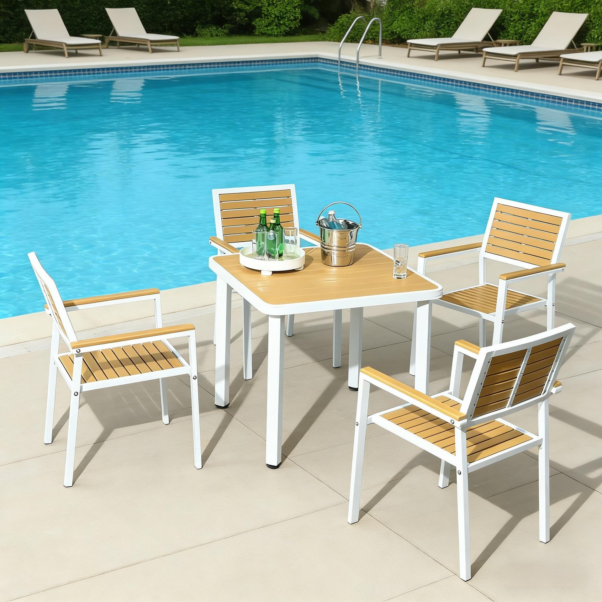 Outdoor Dining Furniture Set,5pc Patio Table and Chairs Set