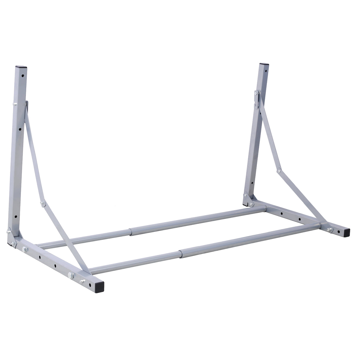 Wall-Mounted Folding Tire Storage, 30.5 to 50.5 Inches Wide, Supports 300 Pounds, Silver