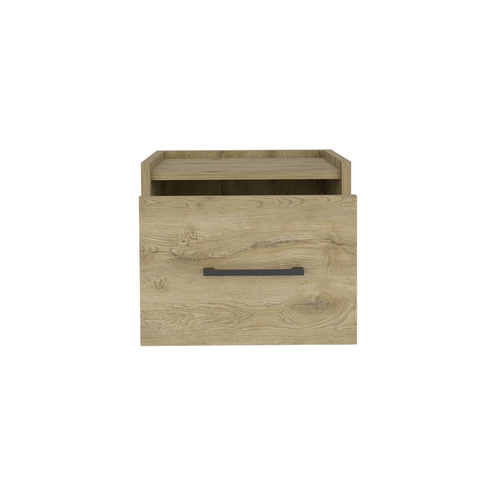 Floating Nightstand, Space-Saving Design with Handy Drawer and Surface, Macadamia