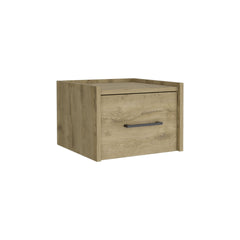 Floating Nightstand, Space-Saving Design with Handy Drawer and Surface, Macadamia