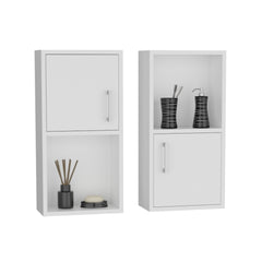 Wall Mounted Bathroom Medicine Cabinet Eak 24" H , Two Doors, Two Shelves,White
