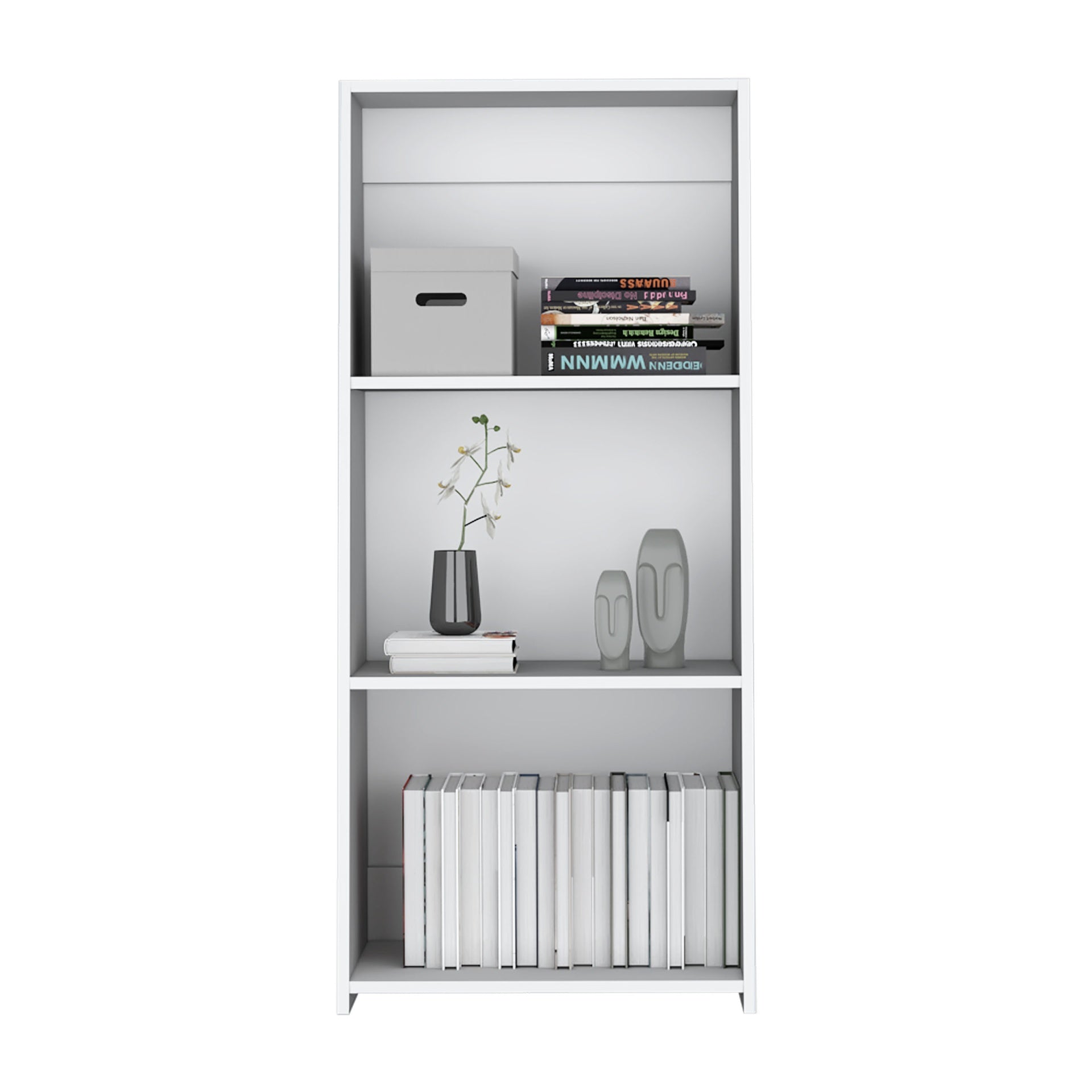 Bookcase 47" H, 3 shelves, White