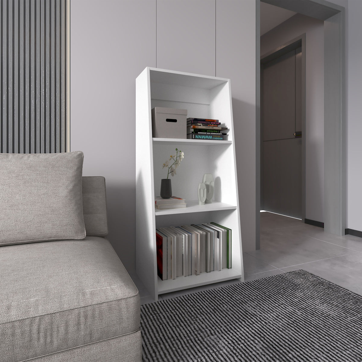 Bookcase 47" H, 3 shelves, White