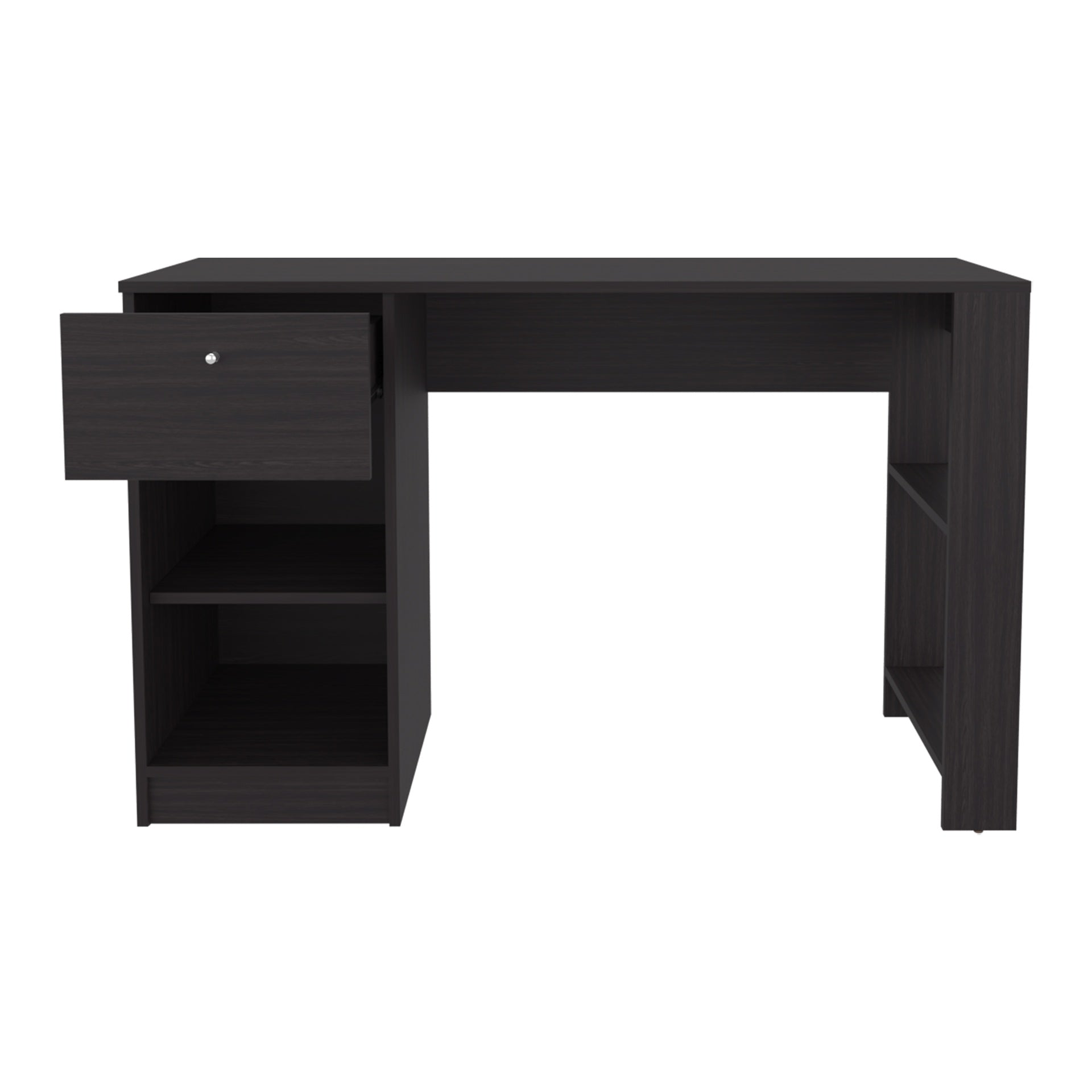 Computer Desk, 1 Drawer, 2 Shelves, Black
