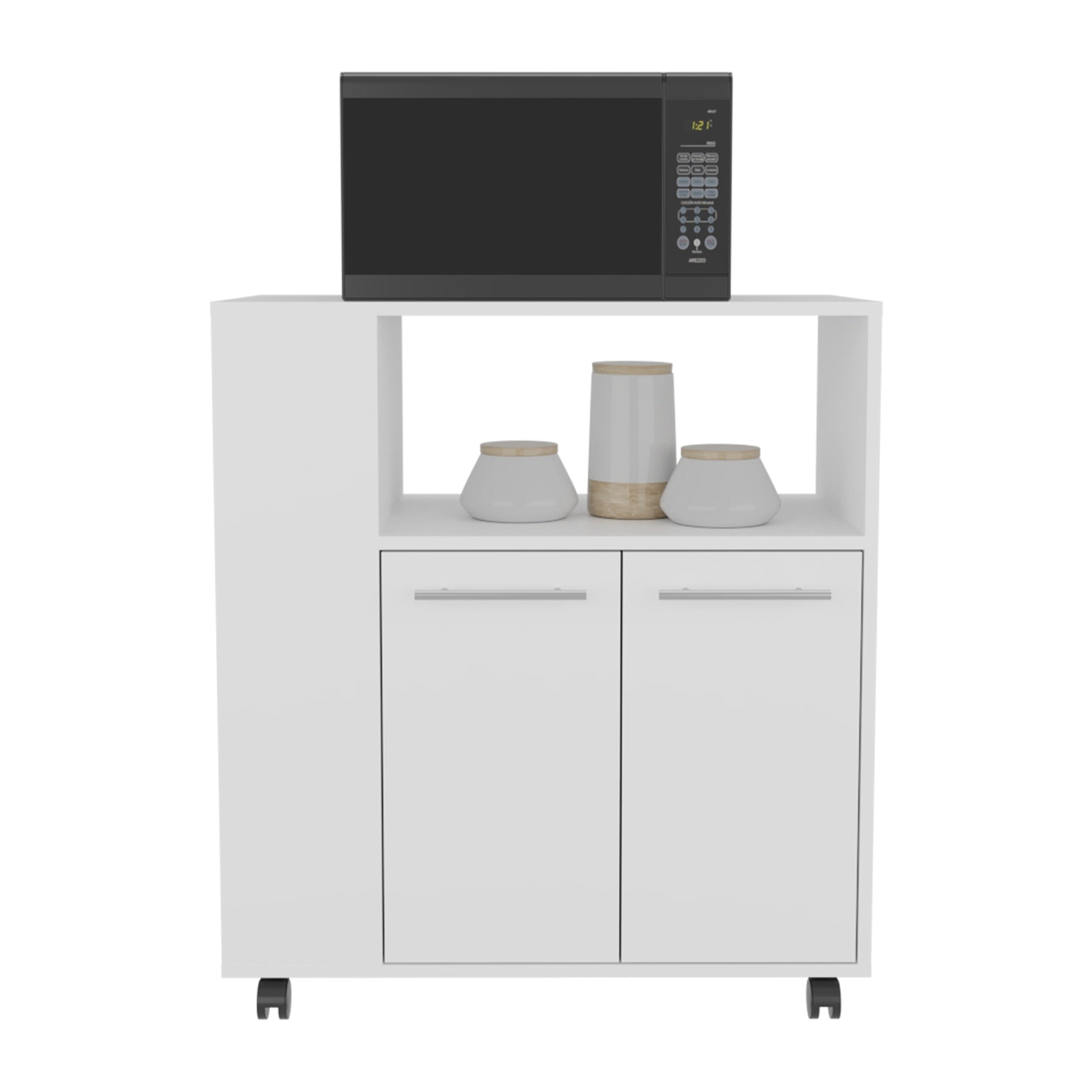 Kitchen Cart, 2 Doors, 3 Shelves, 4 Wheels