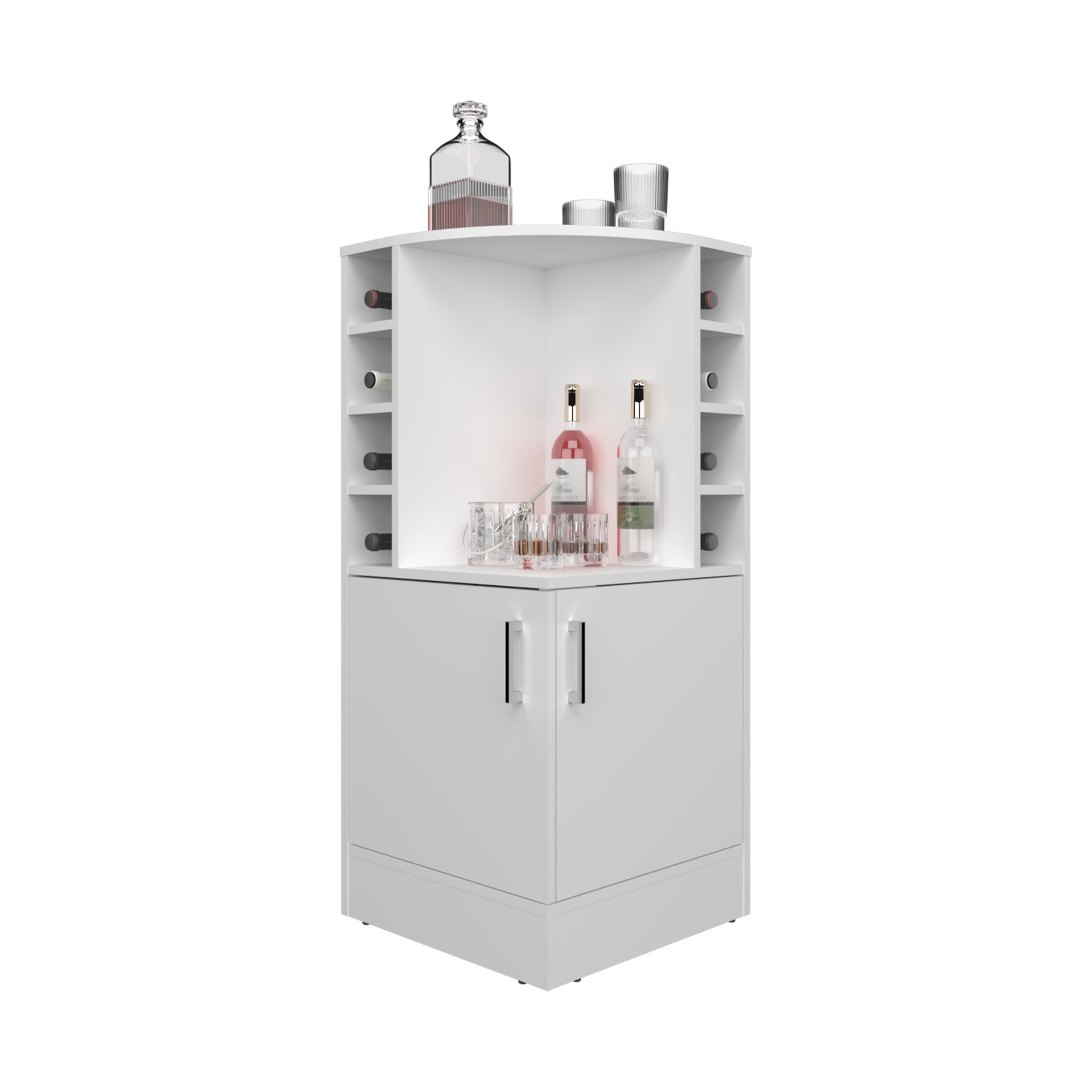 Bar Cabinet, 2 Doors, 8 Wine Bottle Compartments