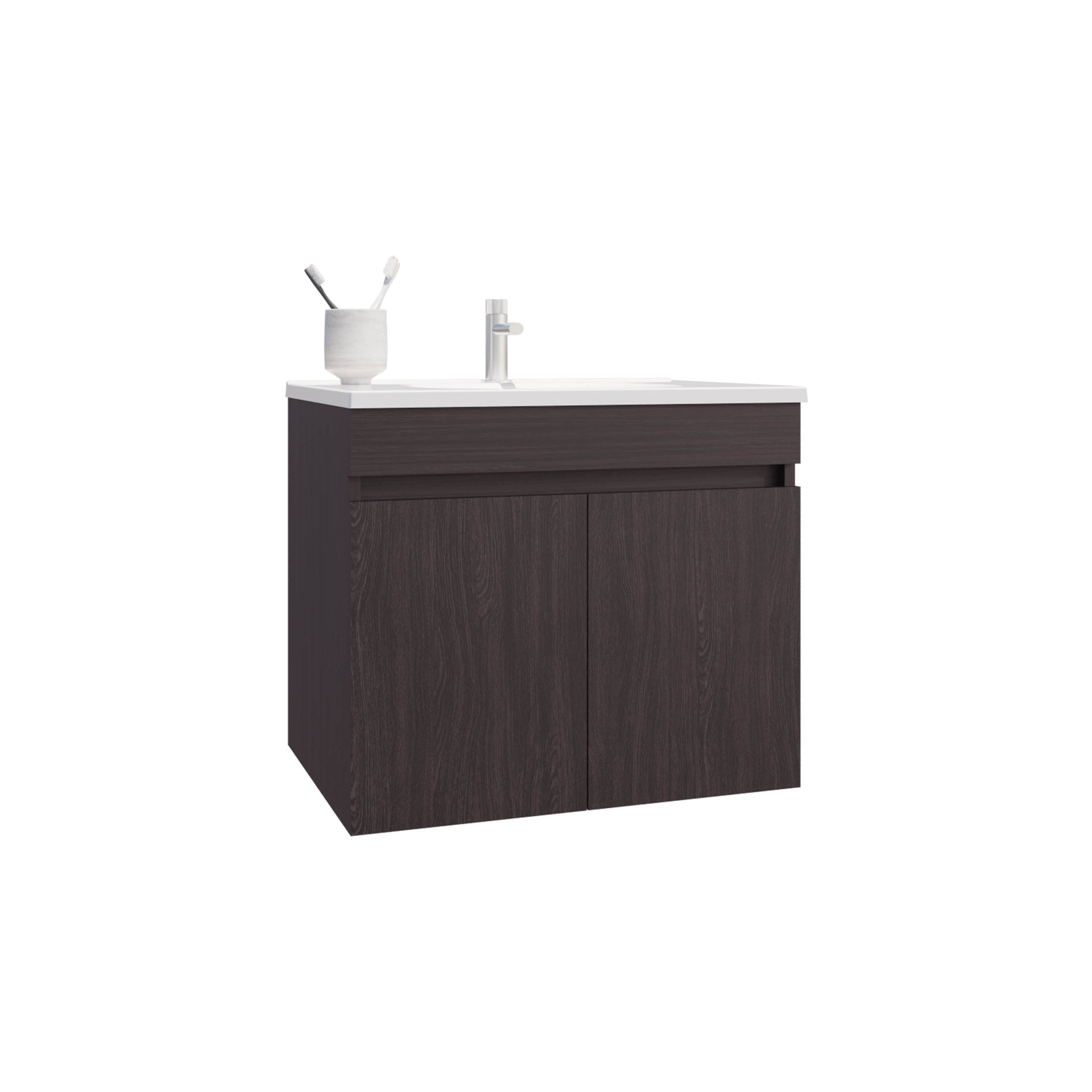 Bathroom Vanity with Sink, 2 Doors, 2 Shelves