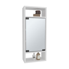 Medicine Cabinet, 1 Door, 5 Shelves, 1 Mirror, White