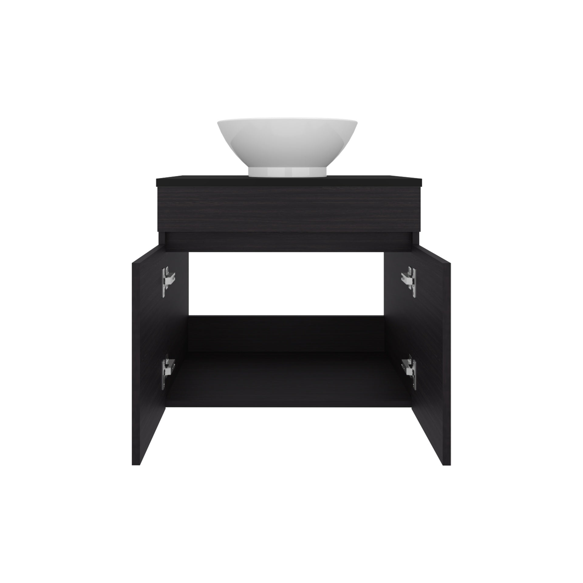 Bathroom Vanity with Sink, 2 Doors, Black Wengue