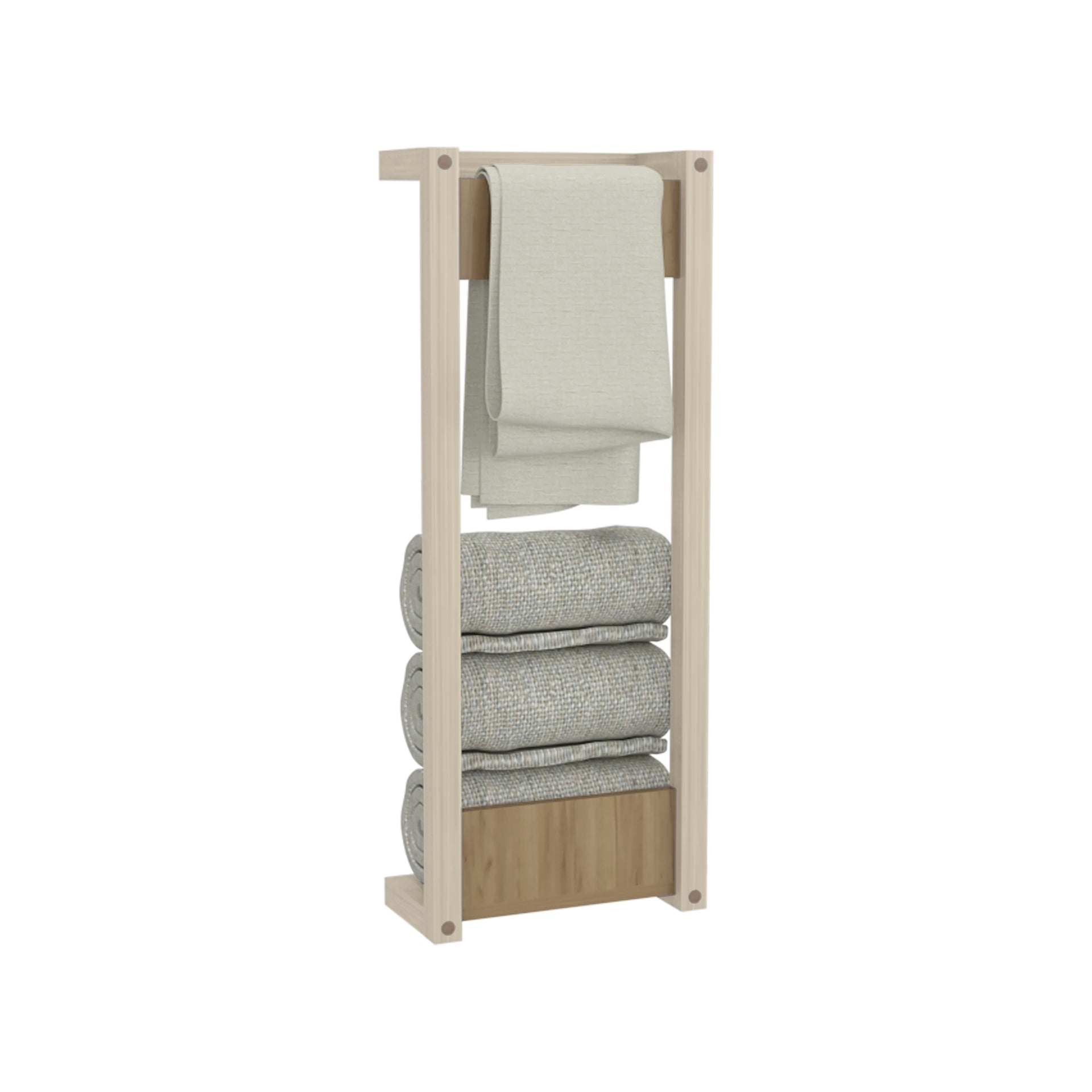 Wall Tower Rack 31.5" H, Natural Oak - Bathroom
