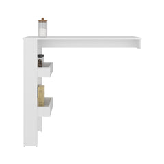 Bar Table 43.1" H, 3 Shelves, White - Kitchen