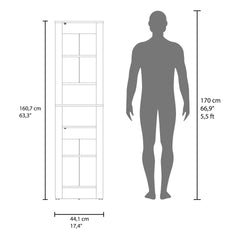 Bathroom Cabinet 63.3" H, 2 Doors, 6 Shelves, Black Wengue - Bathroom
