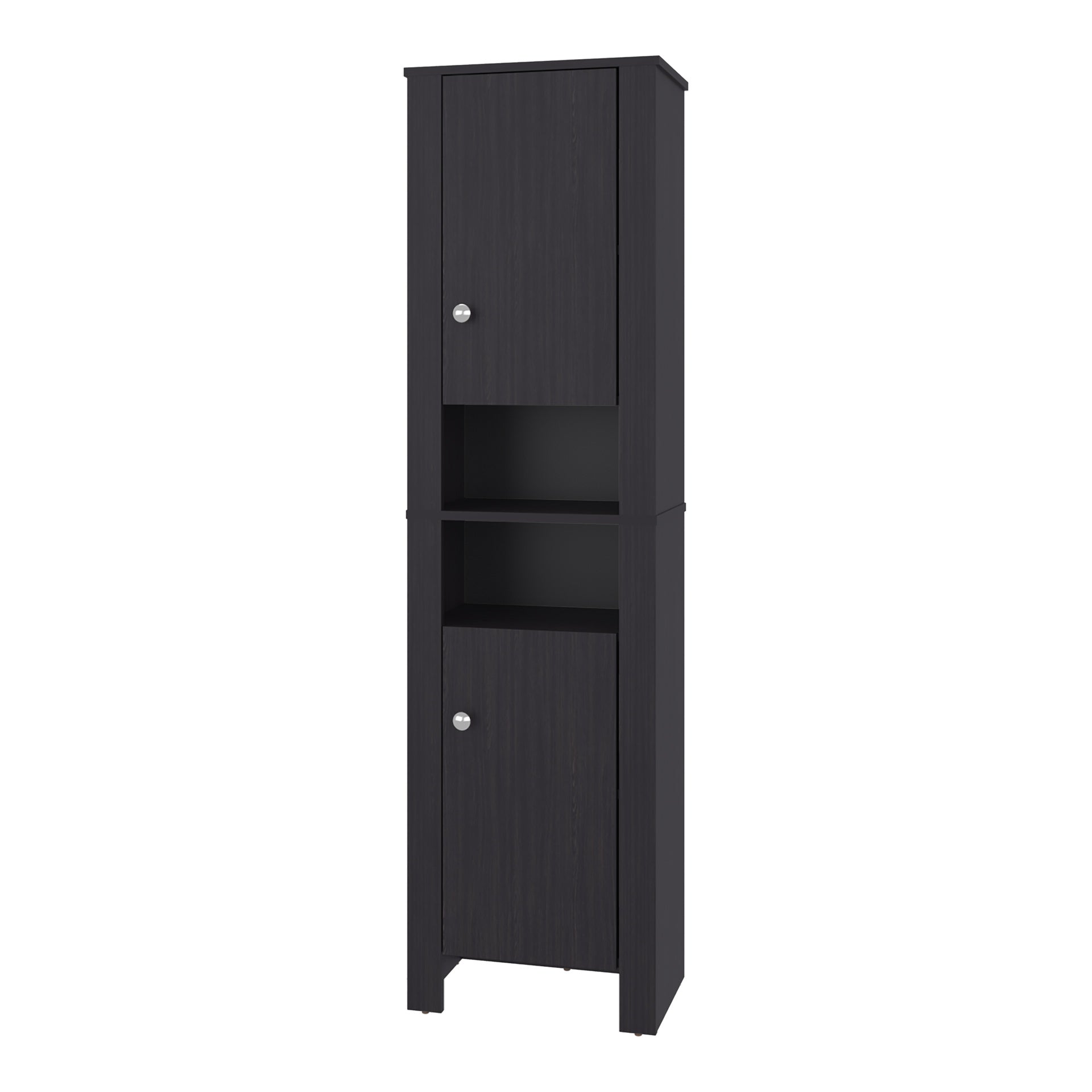 Bathroom Cabinet 63.3" H, 2 Doors, 6 Shelves, Black Wengue - Bathroom