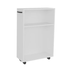 Storage Cart 32.2" H, 2 Shelves, 4 Wheels, White - Bathroom