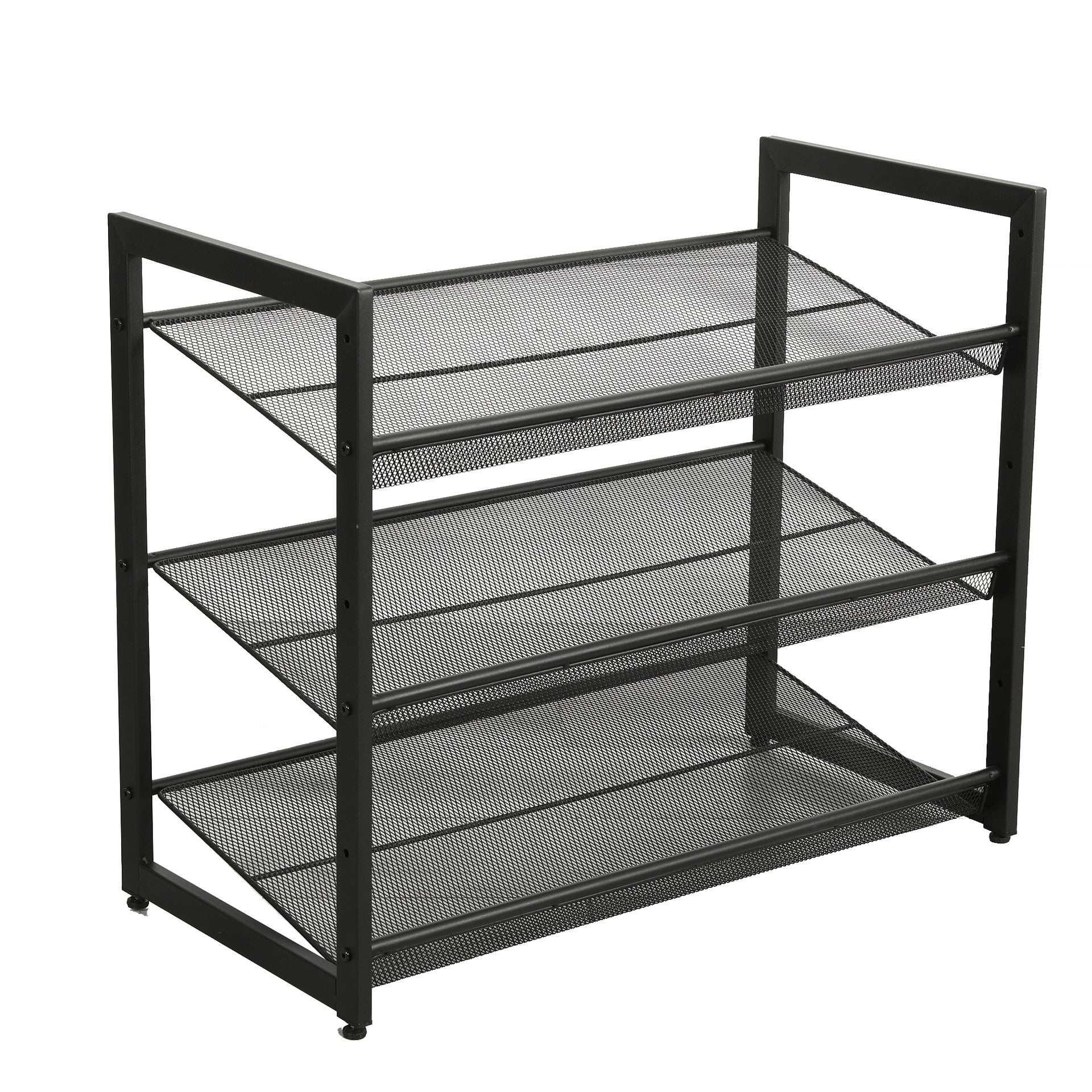 3-Tier Adjustable Shoe Rack, Freestanding Shoe Storage Organizer with Storage Shelves suitable for Front Door Entrance, Entryway