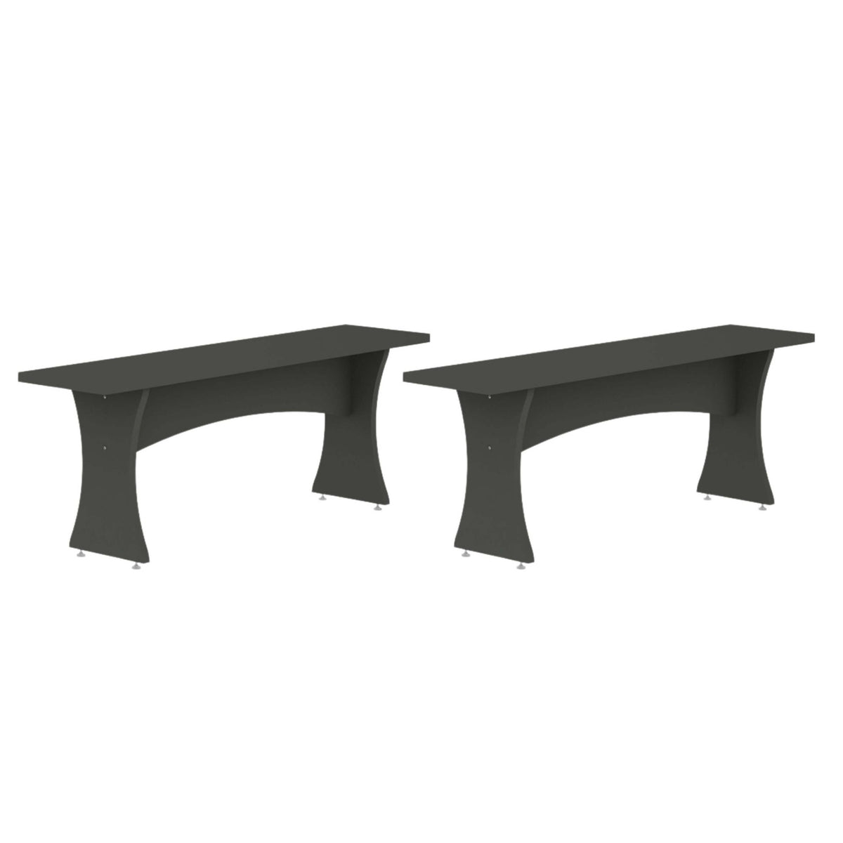 Dining Bench - Set of 2 in Charcoal Gray