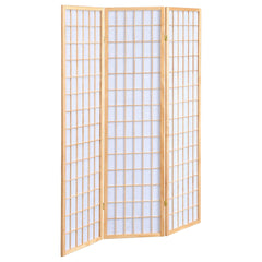 Porch & Den Natural 3-Panel Room Divider Folding Shoji Screen