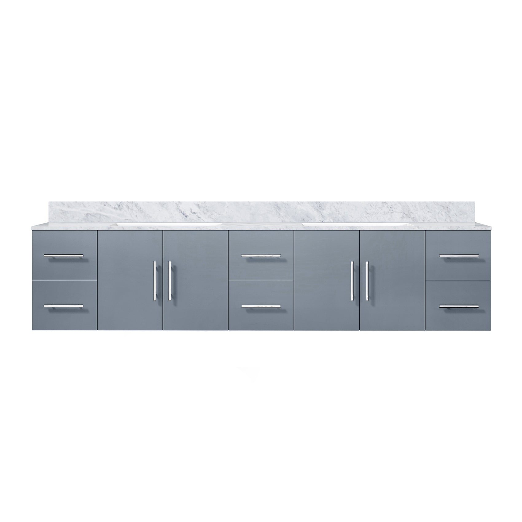 Dark Grey Double Bath Vanity 84 in. W x 22 in. D, with Carrara Marble Top